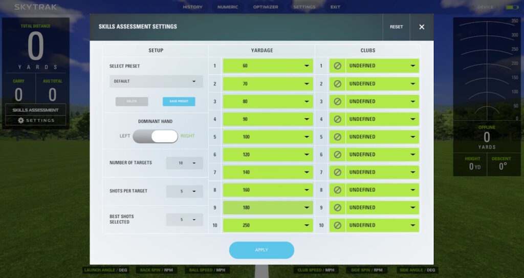 ST+ Skills Assessment Settings