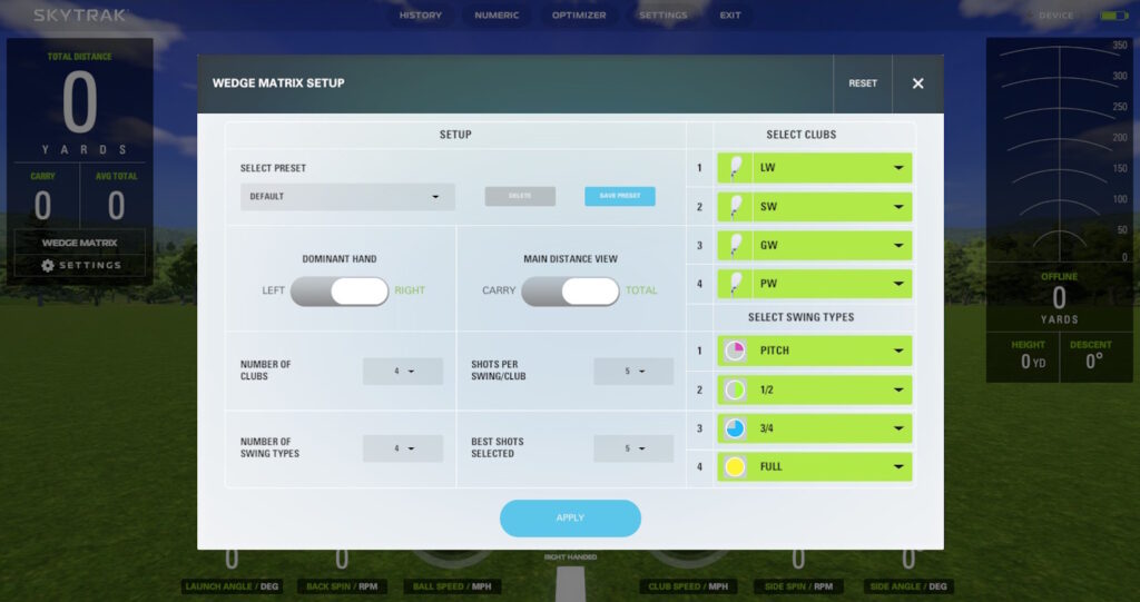 ST+ Wedge Matrix Setup